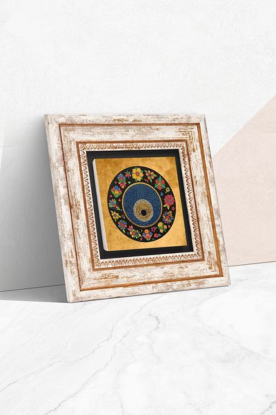 Pinecone Pictură cu tematică Evil Eye Pictură pe perete de piatră Decor de perete de piatră înrămată Pictură imprimată personalizată Artă de perete