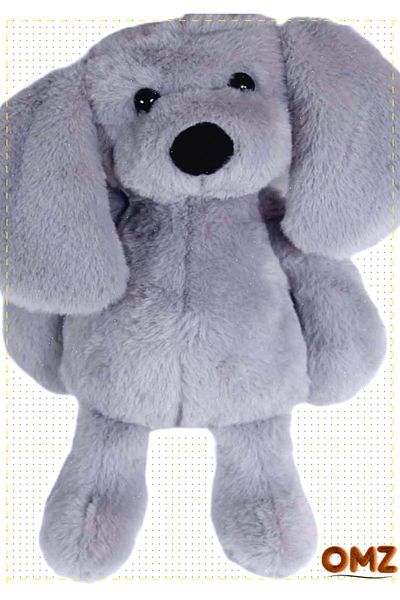 OMZ Gray Plush Dog Sleeping Companion - 34cm, Girl and Boy, Montessori Toys, Educational
