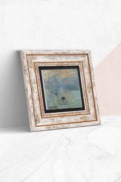 Pinecone Claude Monet Impression Sunrise Stone Wall Painting Framed Wall Decor Wall Art