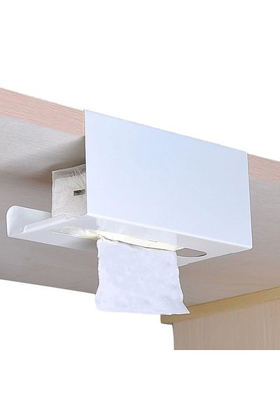 VELUX HOME White Metal Check Al Napkin Holder - Kitchen Organizer, Paper Towel Holder and Metal Hanging Napkin