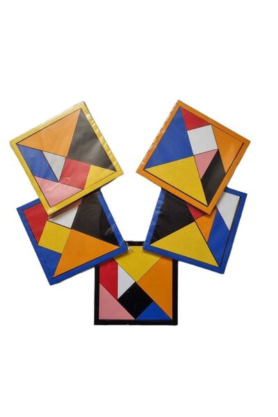 Genel Markalar Ahşap Tangram Zeka Oyunu 6mm 14x14cm 5 Adet