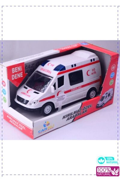 OMZ Pilli Sesli Ve Işıklı Kaliteli Mercedes Sprinter Kırılmaz Ambulans Arabası 17cm Kız Oyuncakları Erk