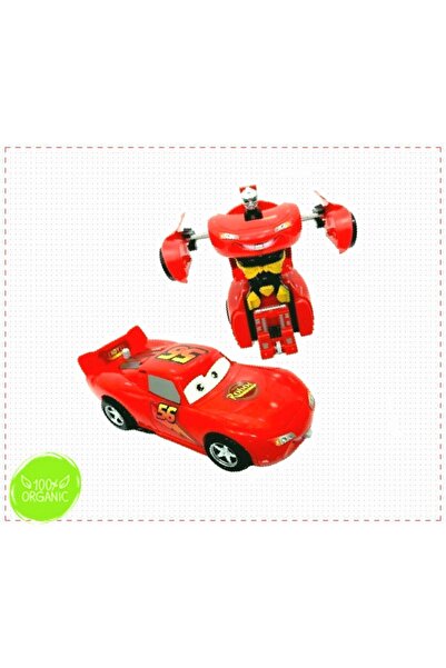 OMZ Şimşek Mcqueen Tek Tuşla Robota Dönüşebilen Araba Erkek Cocuk Montessori ...