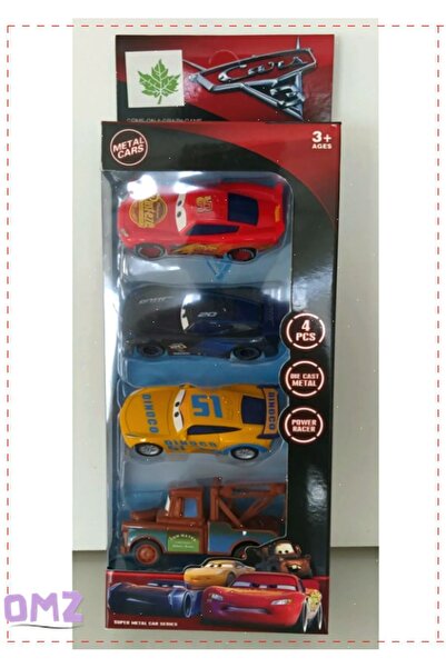 OMZ Cars 4lü Metal Arabalar Şimşek Mcqueen Jackson Storm Cruz Ramire Çekici M...