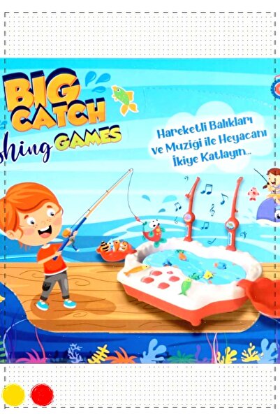 OMZ Big Catch Pilli Havuzlu Balık Yakalama Oyunu Kız Erkek Oyuncak Montessori...