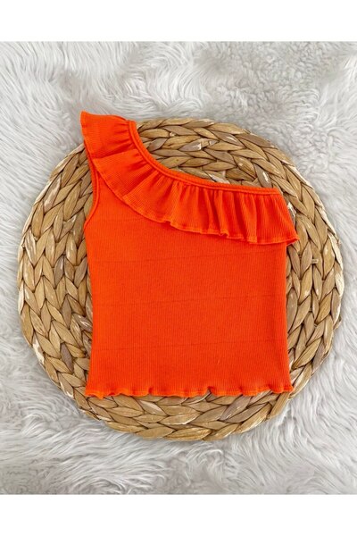 AKİF GİYİM Girls' Single Sleeve Crop 3-Piece Set