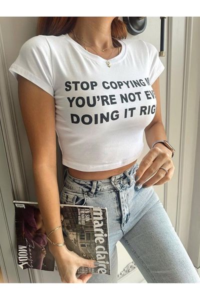 Gofeel Αντιγραφή Stop Detailed Crop Top