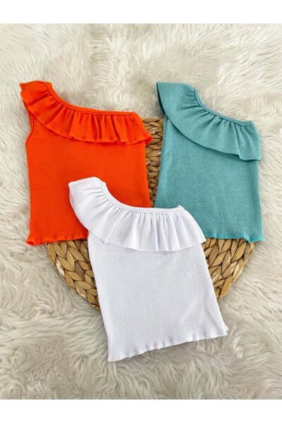 AKİF GİYİM Single Arm Crop Set of 3 for Girls