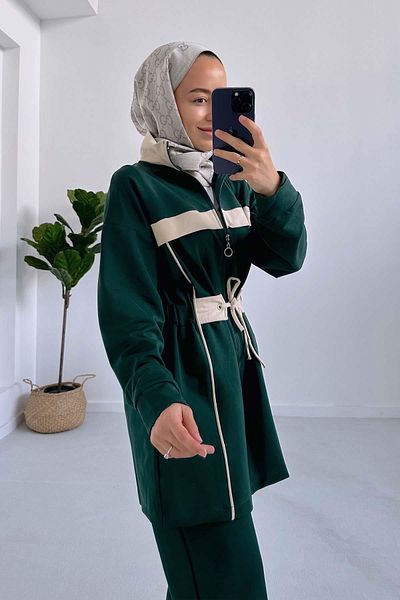 Ka Hijab Emerald Striped - Rubber Waist Hijab Set of 2