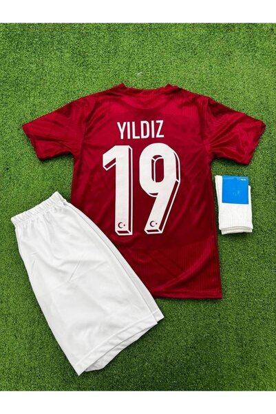 Alaturka Mix Türkiye Euro 2024 Kenan Yıldız Özel Çocuk Kırmızı Forması 3lü Set