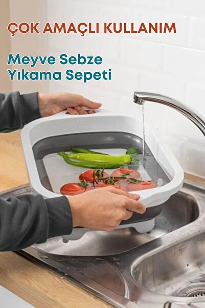 Neo Pazar Practical Foldable Cutting and Chopping Board - Multi-Purpose Basket Strainer