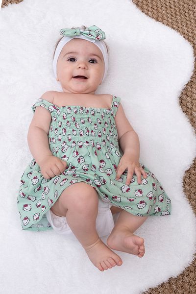 Bubito Hello Kitty Bandana Summer Baby Dress-Green