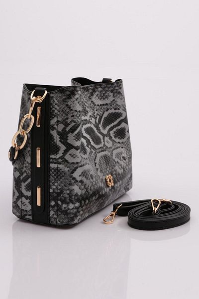 DGN Black Snake Patterned Free Women's Bag 1622856
