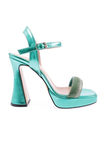 DGN 3588-23y Kadin Kristal Taşli Bantli Kalin Topuklu Sandalet