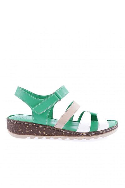 DGN Women's Sirali Banded Velcro Sandals - Genuine Leather, Grass Garni 320-23y