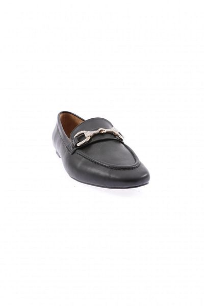 DGN Loafer negru pentru femei cu cataramă de piatră - 25721085