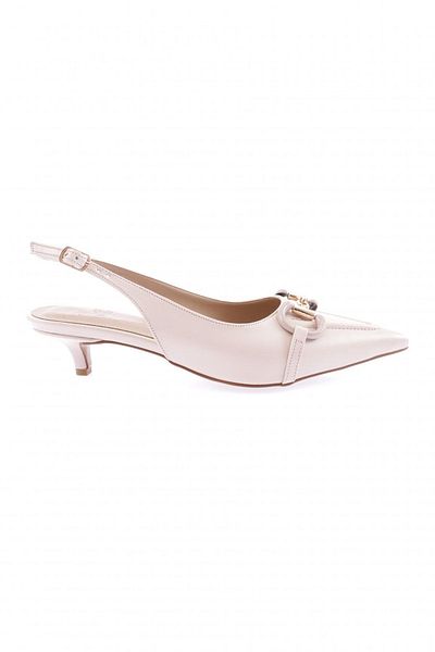 DGN 4205-23y Ecru Women's Shoes - Ankle Strap Buckle, Low Heel
