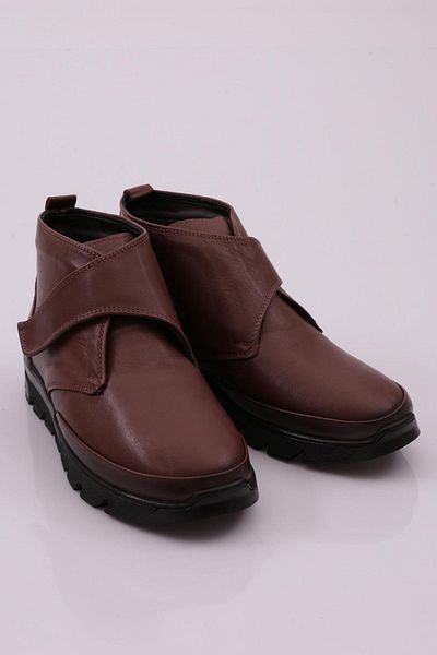DGN Γυναικείες μπότες Velcro Λεπτομερείς Καφέ Crocodile Γνήσιο δέρμα 21677103
