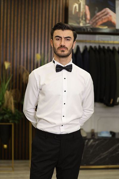 LONATOLİA Ανδρικό πουκάμισο σμόκιν με γιακά