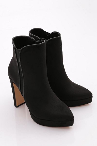 DGN Μαύρα Suede 623 Γυναικείες μπότες με τακούνι