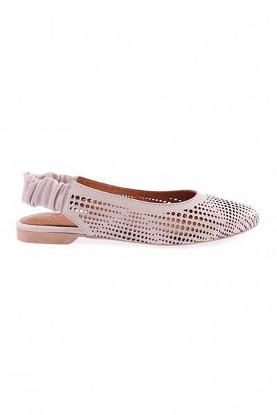 DGN Balerini Zenne din piele naturală argintiu imprimați cu laser pentru femei - spate deschis elastic 41532110