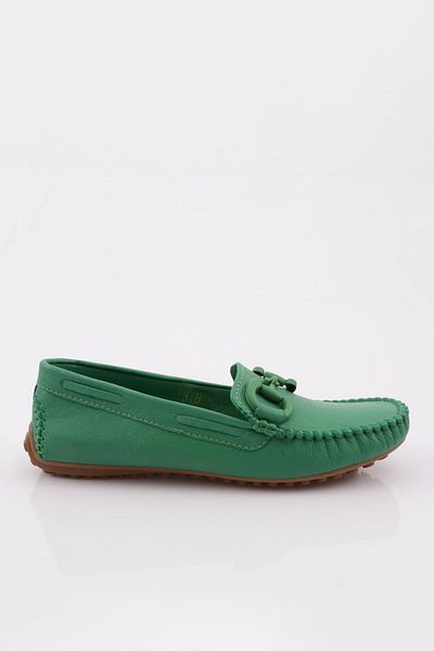 DGN Grüner Damen-Loafer K105 aus echtem Leder - Zubehörschuhe