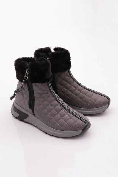 DGN Жіночі чоботи на товстій підошві на блискавці з детальним описом Kurklu сірі 79633363