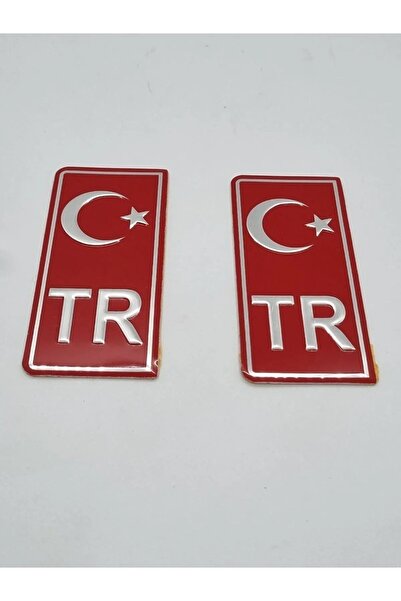 cabbaroğlu ticaret Türkiye Tr Plaka Krom Sticker 2'li - Türkiye Plaka Krom St...