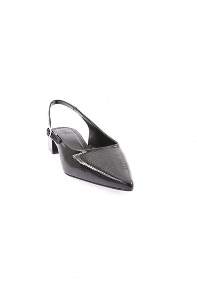DGN 1356 Pantofi de damă cu vârf ascuțit, cu toc mic, negri