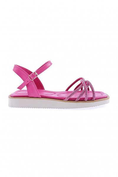 DGN Sandale de damă cu cruce argintie fucsia 6463372