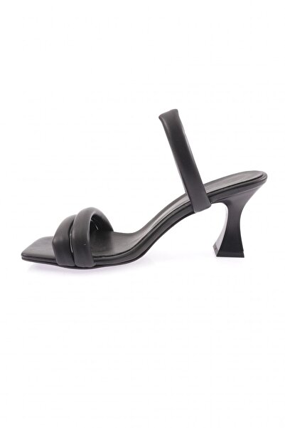 DGN 3025-23y papuci negri pentru femei cu toc - două rânduri cu bretele