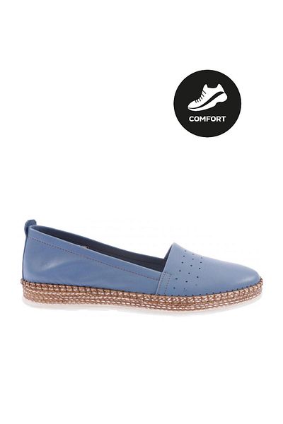 DGN P25-22y Încălțăminte anatomică moale pentru femei Pantofi din piele din piele naturală Denim Blue