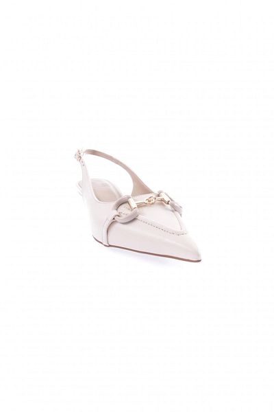 DGN 4205-23y Ecru Women's Shoes - Ankle Strap Buckle, Low Heel