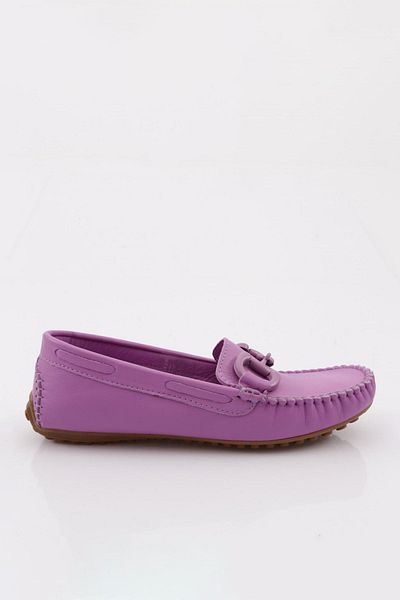 DGN K105 Pantofi Mocasini Accesorii Dama Liliac Piele Veritabila