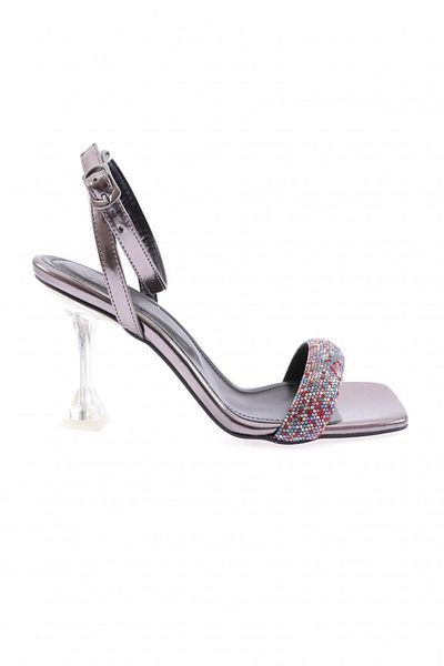 DGN 5161-23y Pantofi cu toc pentru femei Silver Stone Platinum Metallic