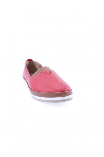DGN 803-d-22y Pantofi de damă, plati, confortabili, piele naturală, roșu