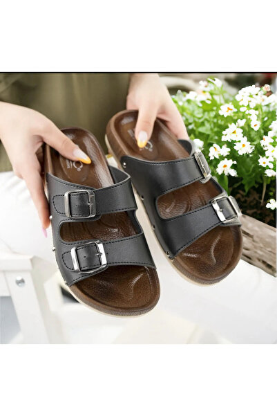 Hızlı Al Ορθοπεδικές Γυναικείες Παντόφλες - Μαύρη Πόρπη, Άνετες Παντόφλες Θαλασσινής Παραλίας