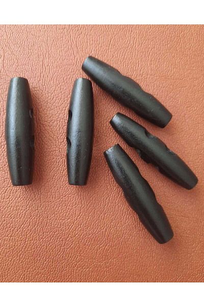 Beyna Natural Wood Black Shepherd - 5 cm Button, 1 Pack of 10 Pieces