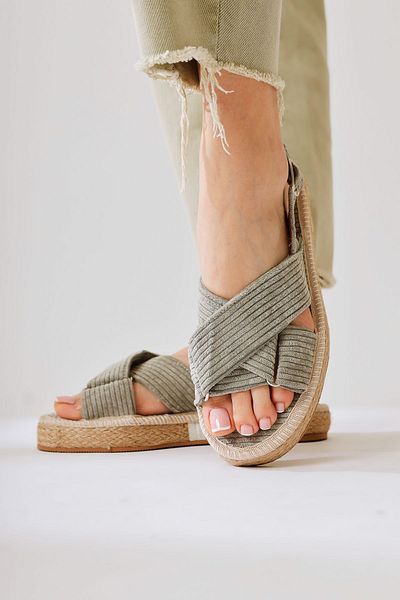Limoya Iris Gray Velvet Cross Strap Women's Sandals