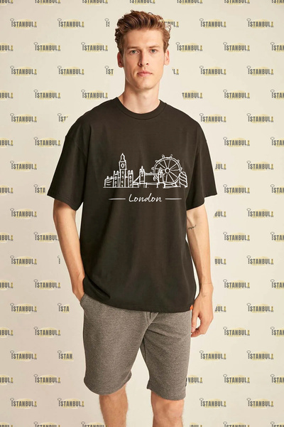 aynewmoda Тениска с щампа LONDON Oversize