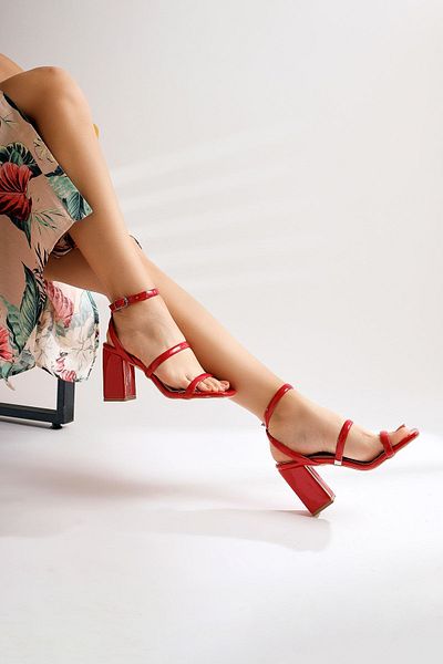 Limoya Sandale de damă Linn Fuchsia cu toc gros