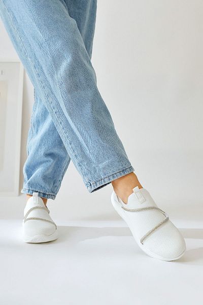 Limoya Pantofi sport de damă Lorrie White Stone cu detalii de piatră