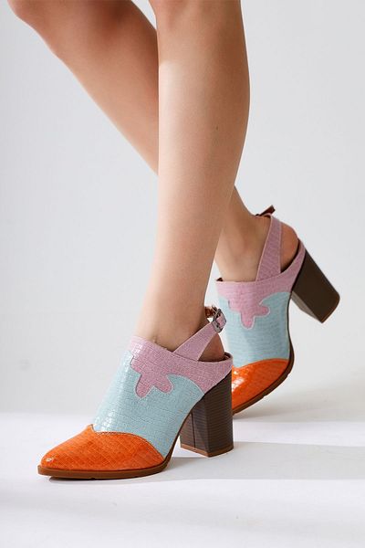 Limoya Pantofi de damă cu toc înalt, albastru, multicolor, crocodil