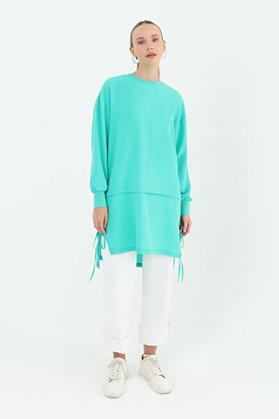 Puane Yanlardan Yırtmaç Bağlamalı Tunik