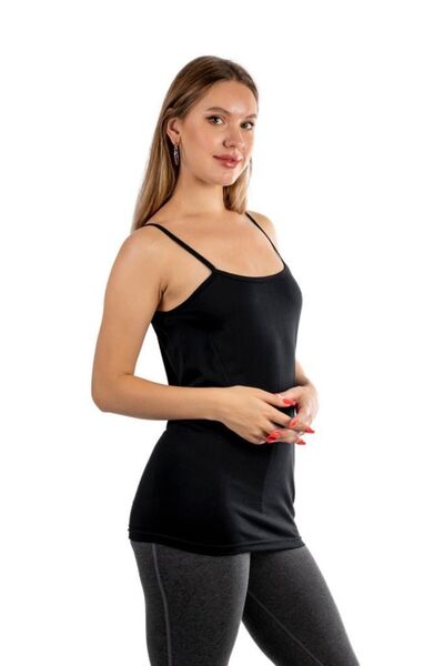 Gizem iç giyim Γυναικείο εσώρουχο Gizem Black Ribbed Flat Rope Strap, Συσκευα...