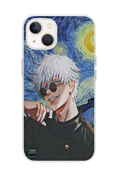 SUPER FRAME Iphone 13 Uyumlu Satoru Gojo Tasarımlı Şeffaf Telefon Kılıfı
