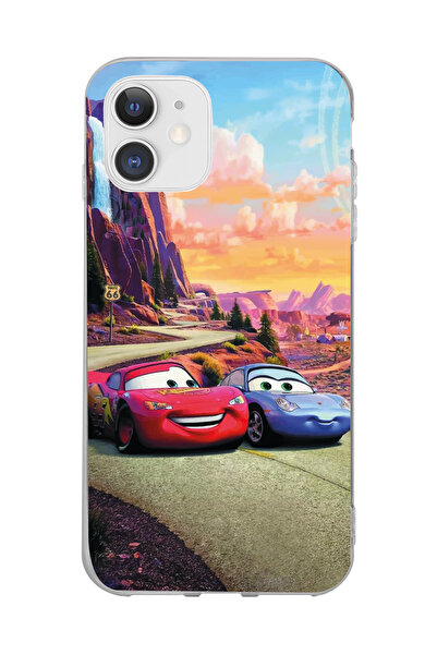 SUPER FRAME Iphone 11 Uyumlu Şimşek Mcqueen Tasarımlı Şeffaf Telefon Kılıfı