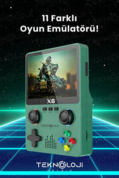Teknoloji Gelsin X6 Oyun Konsolu YeniNesil El Atarisi 10.000 Adet Nostalji Oyun 3.5inç IPSEkran Mp3/Mp4/Video Gameboy