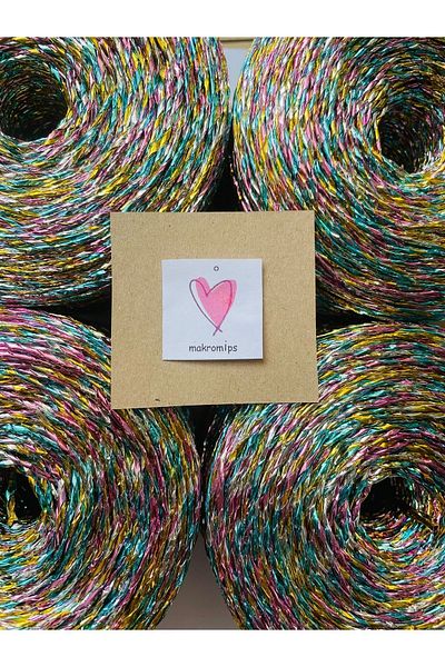 Makromİps PREMIUM TWISTED METALLIC PAPER - 250grx4 Polyester Shiny Twisted Bag String Braid Decoration Package String