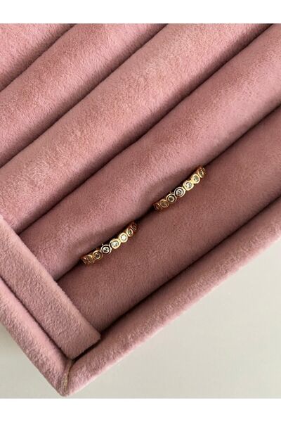 ringbox Gold Renk Zirkon Taşlı Duru Yüzük